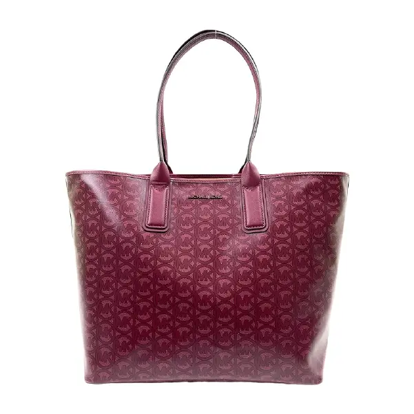 Michael Kors Jodie Bolso de hombro grande con logotipo (Merlot)-01