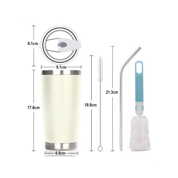 Vaso Térmico de 20 oz - Crema - Imagen 2