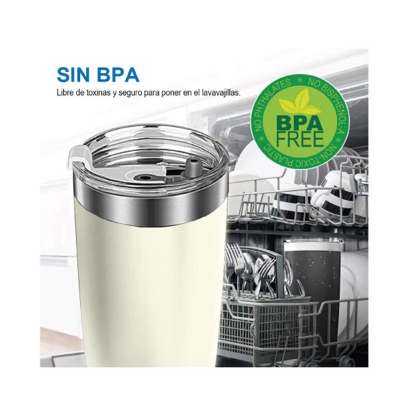 Vaso Térmico de 20 oz - Crema - Imagen 6