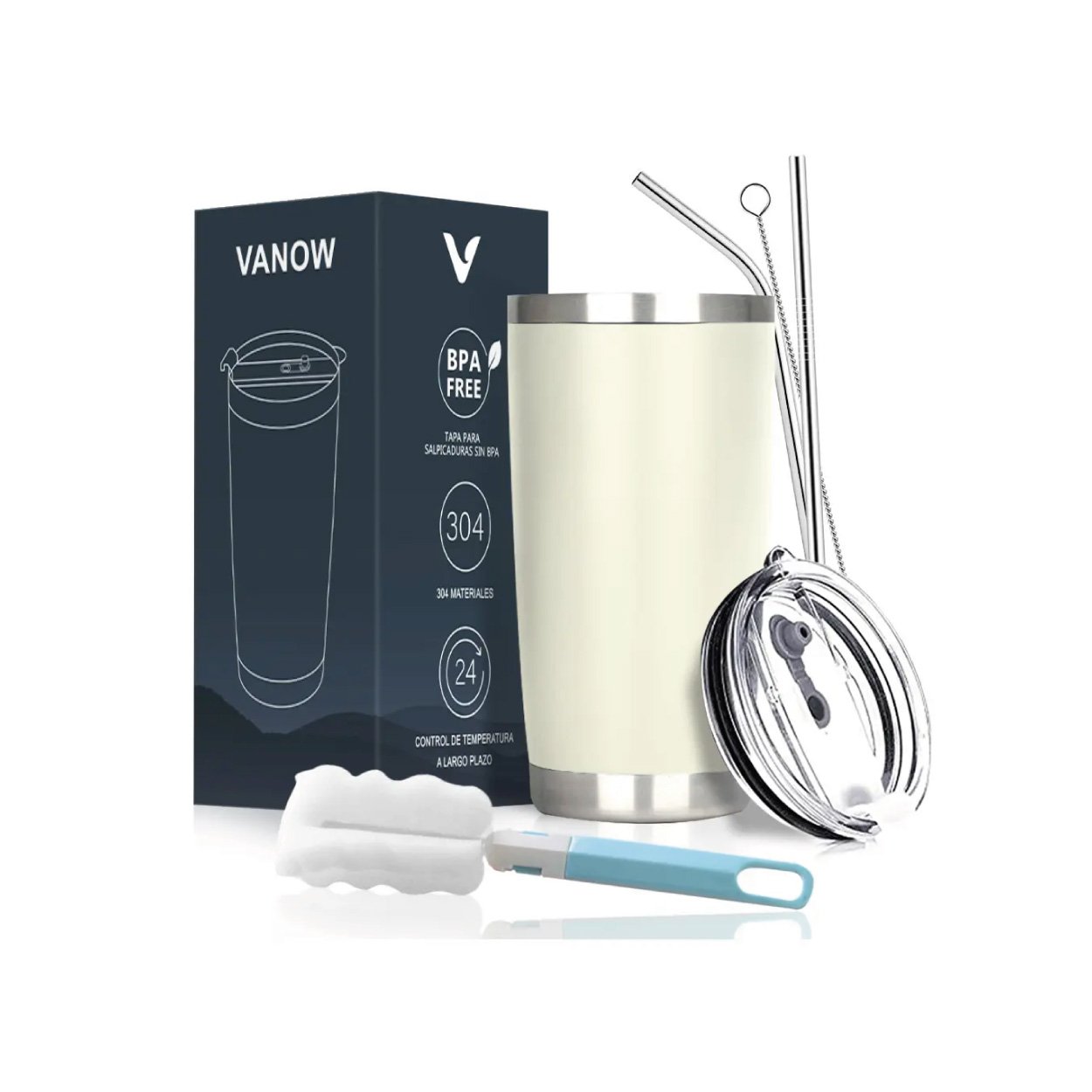 Vaso Térmico de 20 oz - Crema