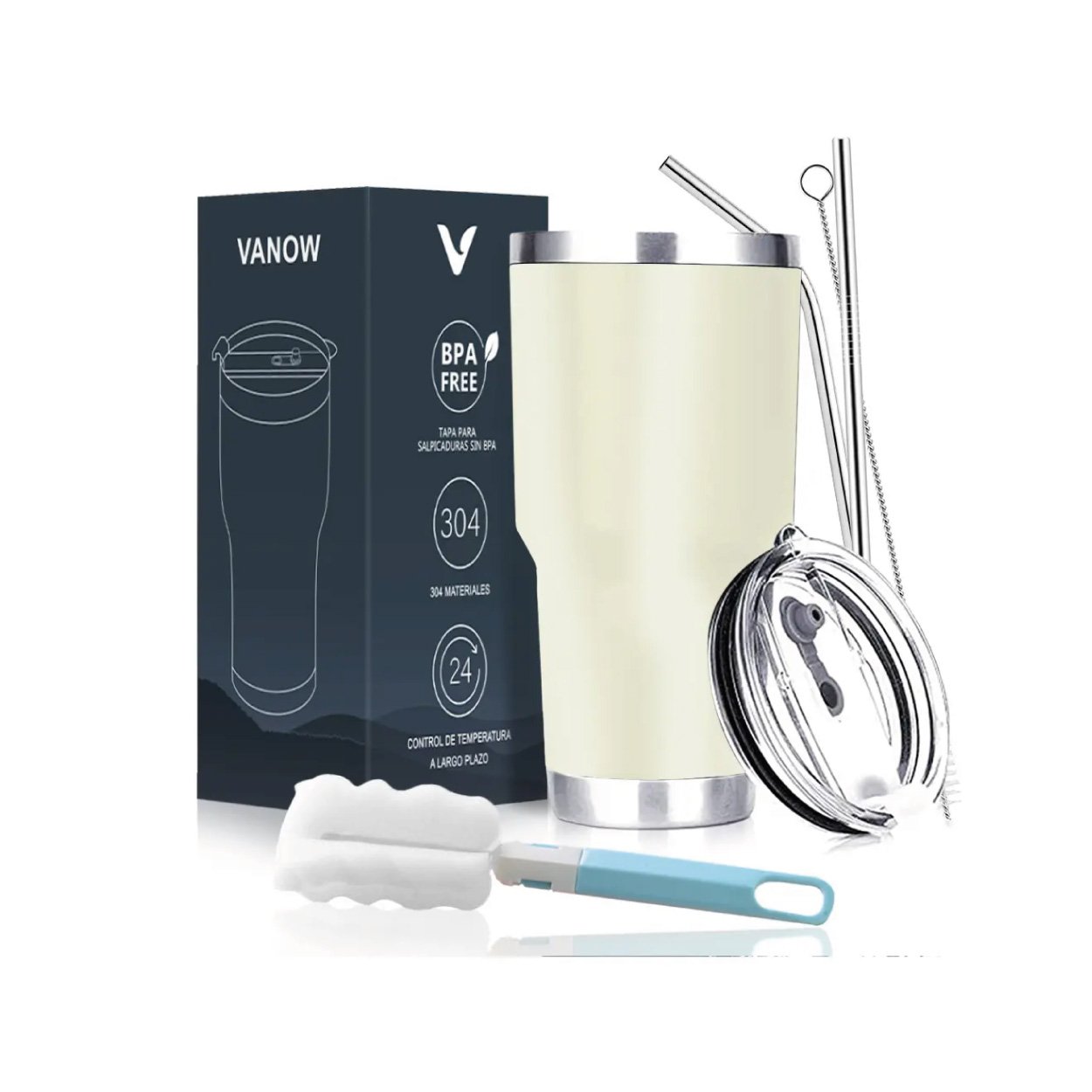 Vaso Térmico de 30 oz - Crema