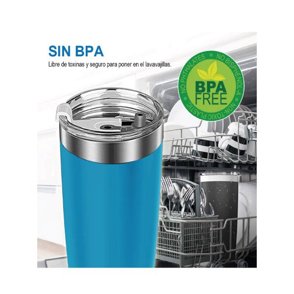 Vaso Térmico de 20 oz - Azul Claro - Imagen 6