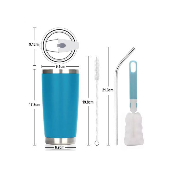 Vaso Térmico de 20 oz - Azul Claro - Imagen 2