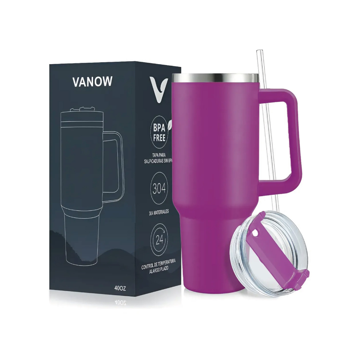 Vaso Térmico de 40 oz - Violeta Oscuro