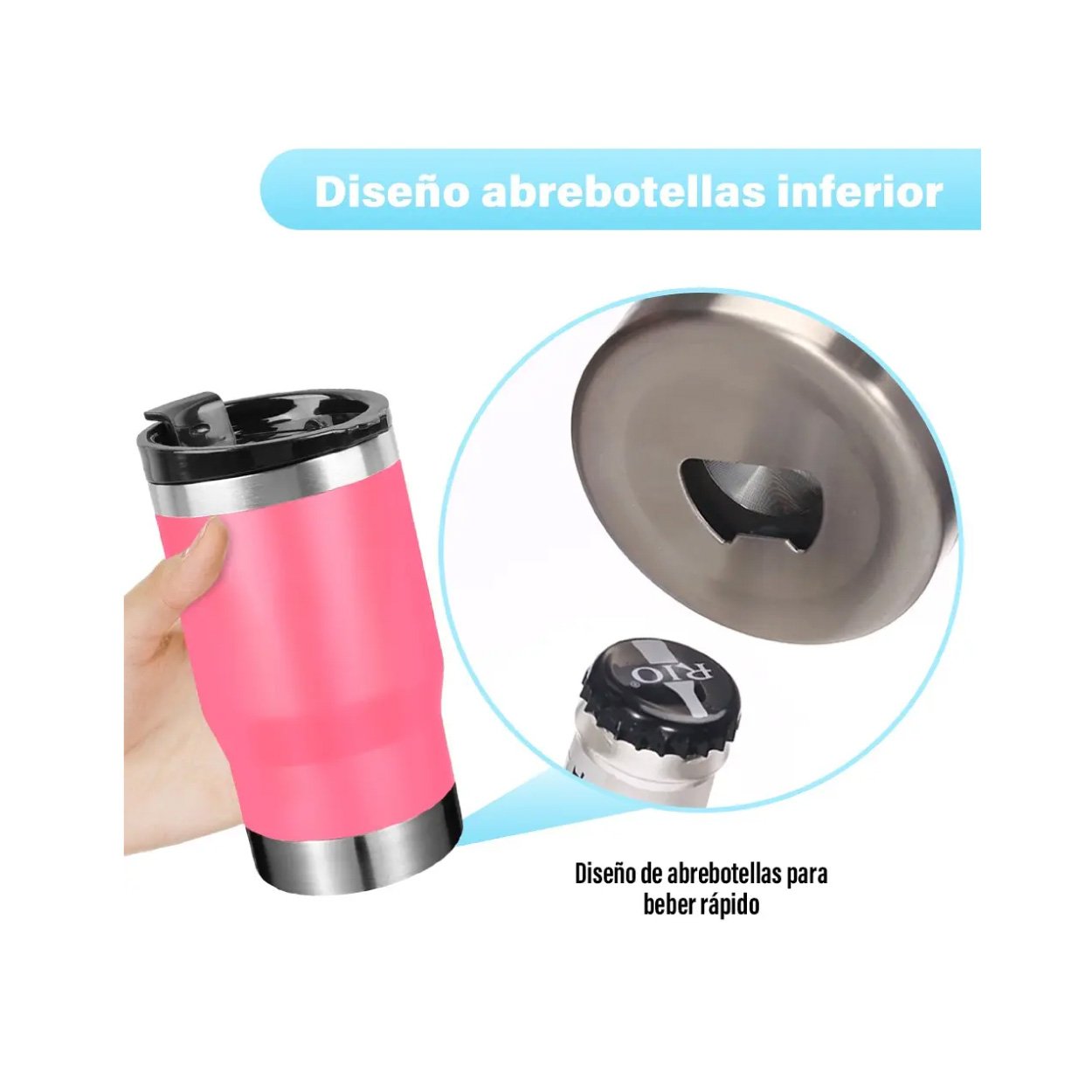 Portalatas Térmico De 14 oz Carmesí - Imagen 4