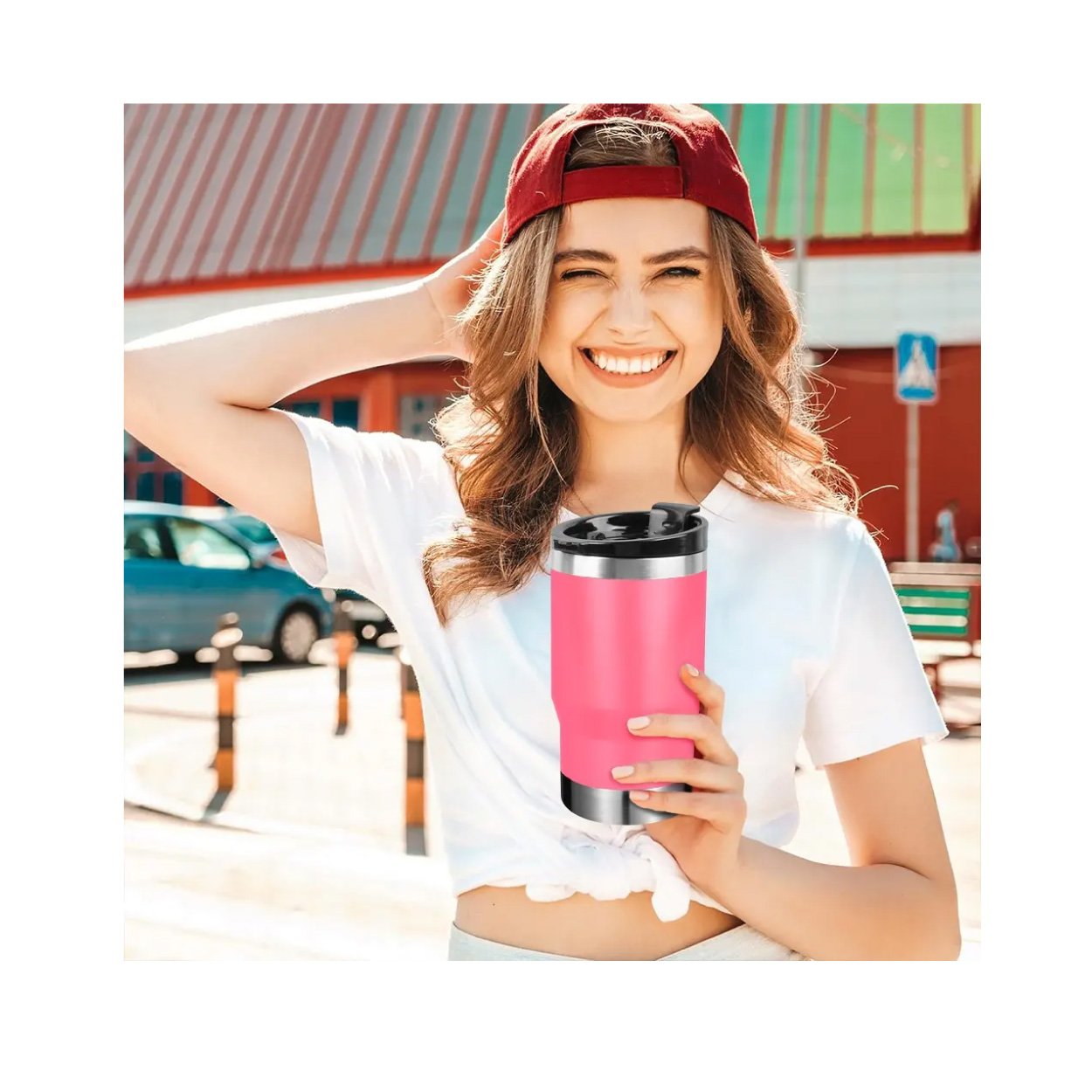 Portalatas Térmico De 14 oz Carmesí - Imagen 6
