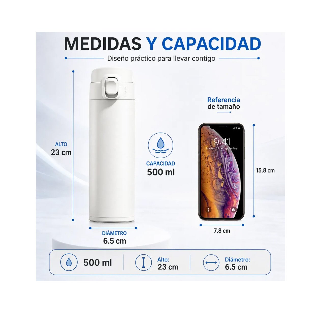 Termos 15 Oz Blanco - Imagen 7