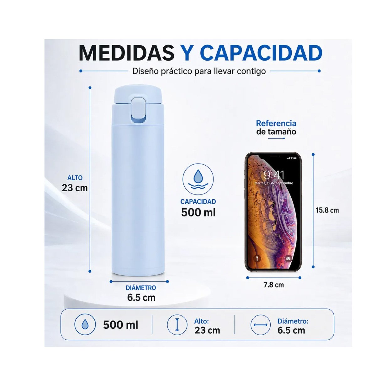 Termos 15 Oz Azul - Imagen 7