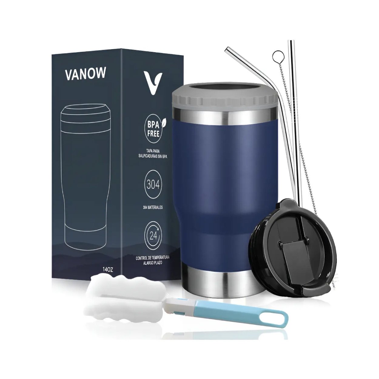 Portalatas Térmico De 14 oz Azul Oscuro