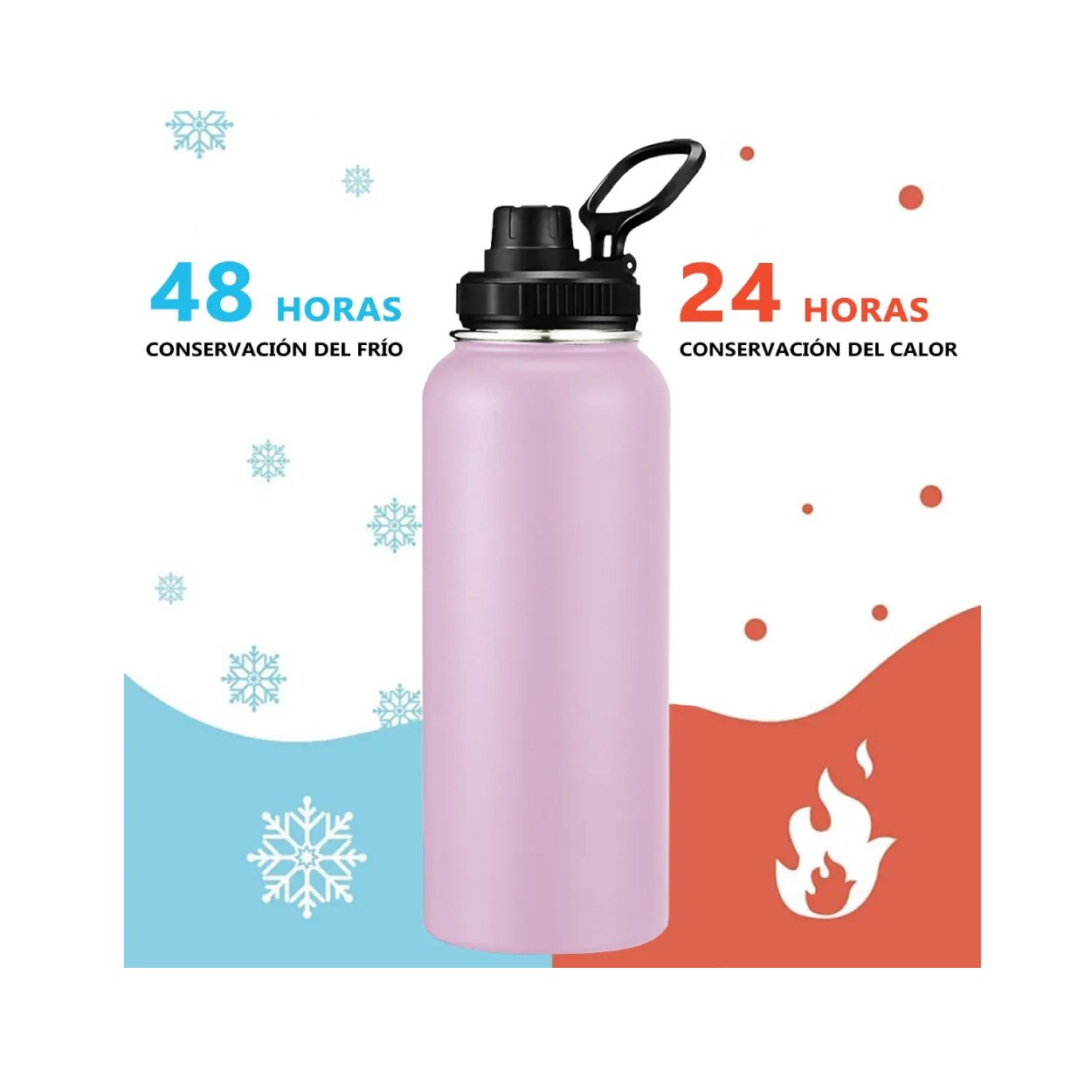 Botella Térmica de 40 oz - Violeta Claro - Imagen 2