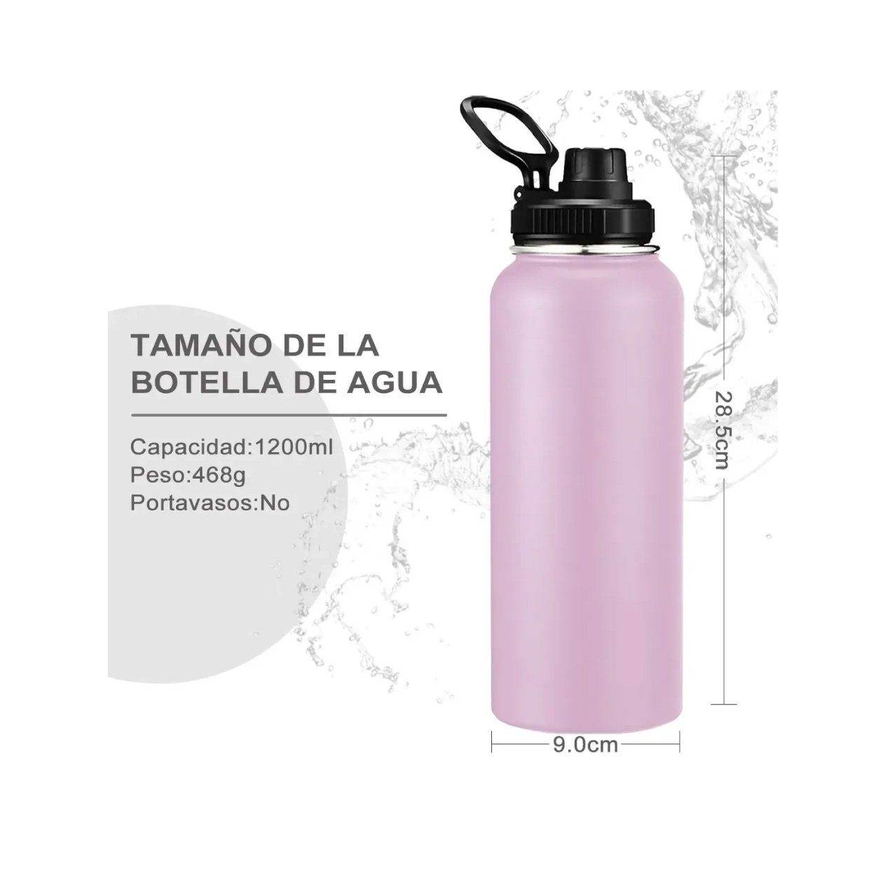 Botella Térmica de 40 oz - Violeta Claro - Imagen 3