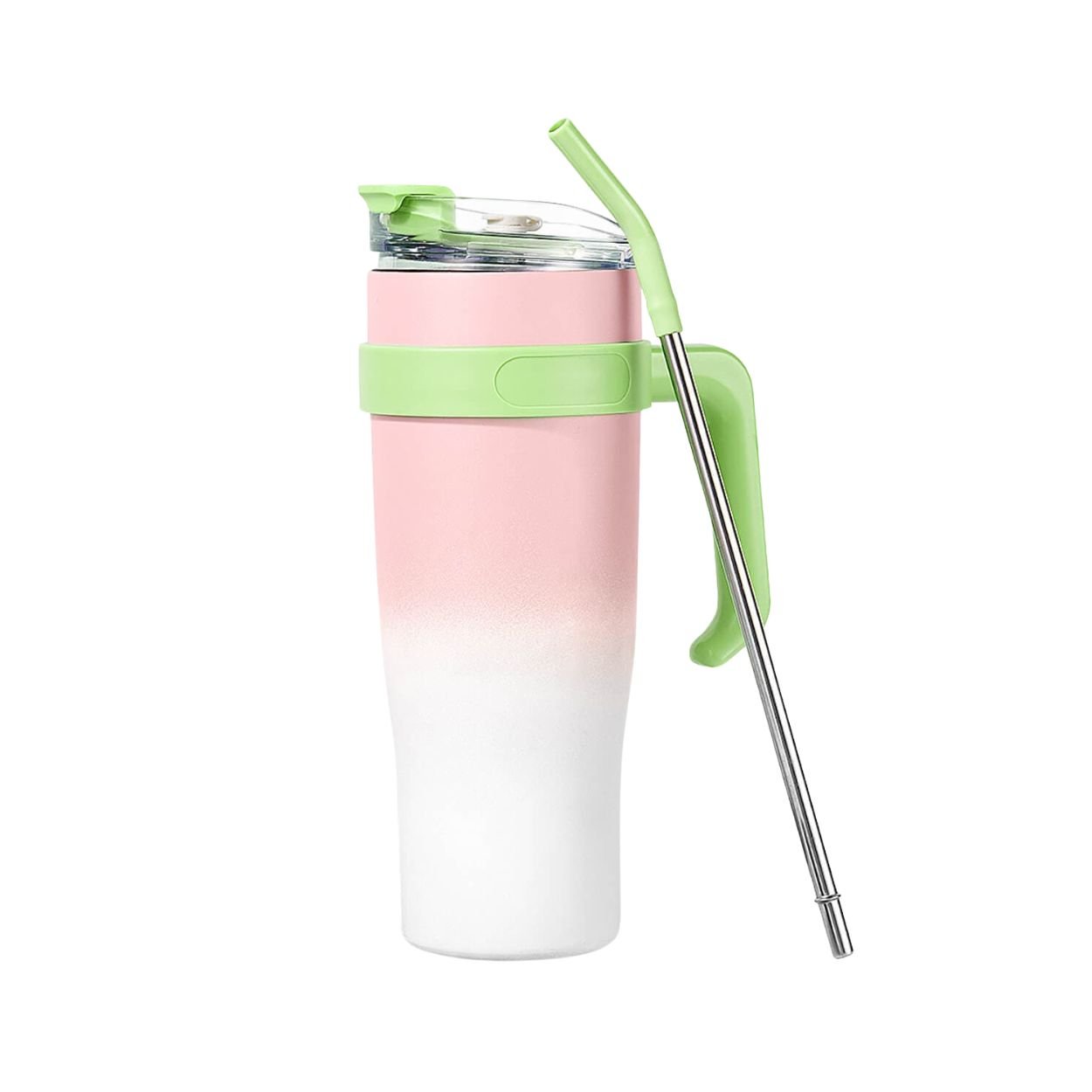 Vaso Térmico 40 oz. Asa Abierta Rosa - Blanco - Vanow